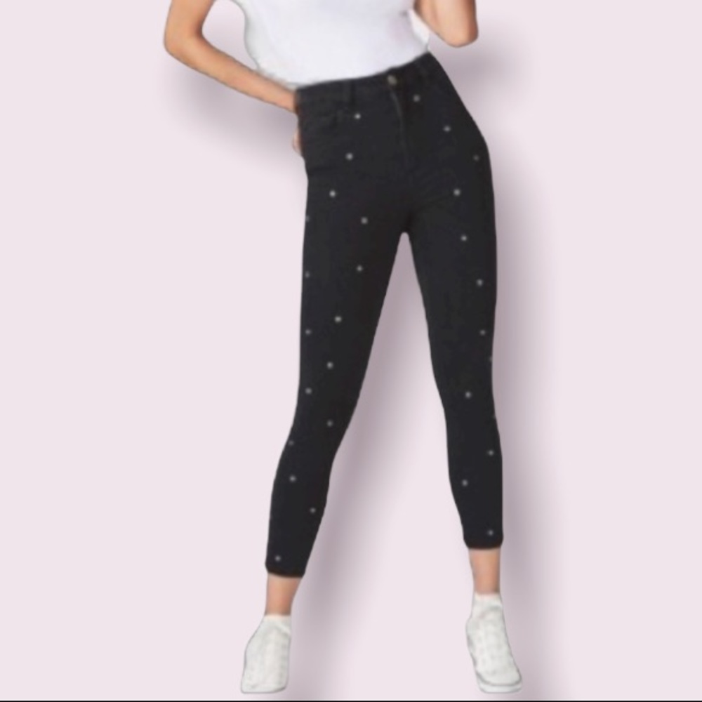 Cotton On High Rise Grazer Skinny Jean in Black Twinkle